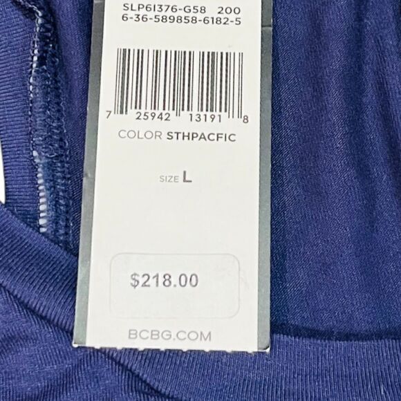 NWT BCBGMAXAZRIA Navy Blue Ruffle Tiered Dress Size L MSRP $218 - Picture 5 of 6